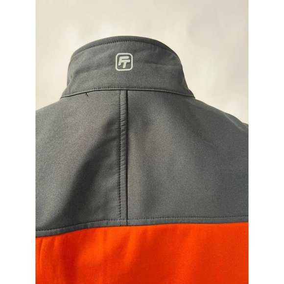 Free Tech Mens Softshell Jacket Orange Black Color Block Pockets Full Zip L - Picture 5 of 11